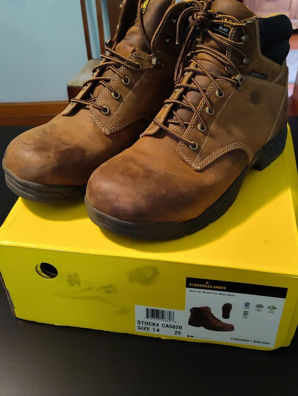Men's Brown Carolina Work Boots - Size 14EE